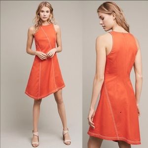Anthropologie asymmetric bileu dress